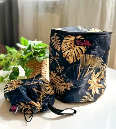 materiałowy pojemnik na karmę dla psa