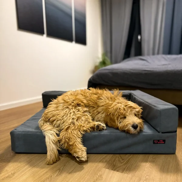 sofa dla psa, kanapa ortopedyczna dla psa, legowisko ortopedyczne dla psa, szare legowisko dla psa, szara kanapa dla psa