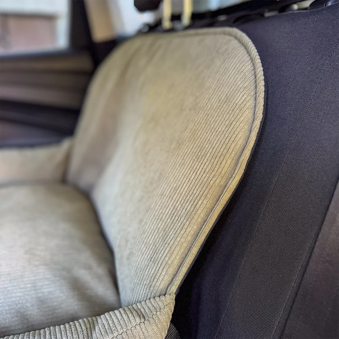 oparcie fotelika dla psa sztruks oliwka